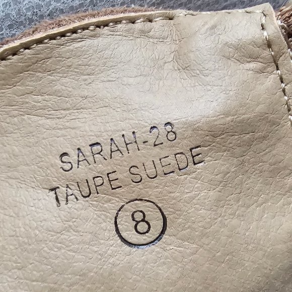 Taupe Suede Peep-Toe Slouch Bootie - Bella Marie - Picture 8 of 15